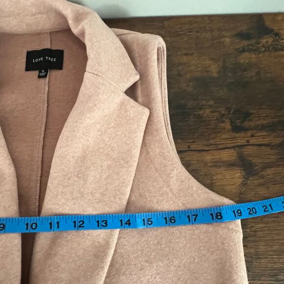 Love Tree Long Line Vest Size Small Blush Pink Layers Fall Fashion Knee-Length - Picture 11 of 13
